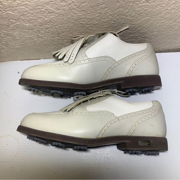 Footjoy Europa Collection Ladies Size 6.5 Two Tone Leather Golf Shoes - Picture 1 of 9